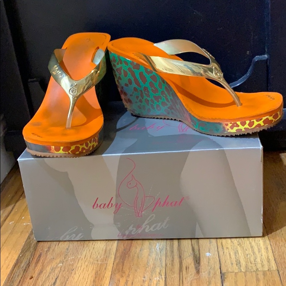 Baby Phat Colorful Leopard Print Sandals